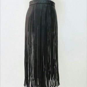 Black Fringe Skirt