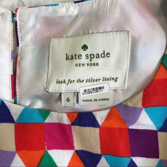 ❤️SOLD❤️ Kate Spade Abbey Silk Pixelated Dress - Picture 6 of 8