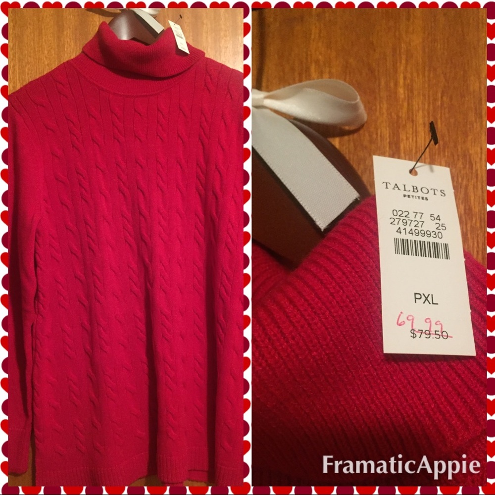 **SOLD**. Talbots cable knit sweater - NWT