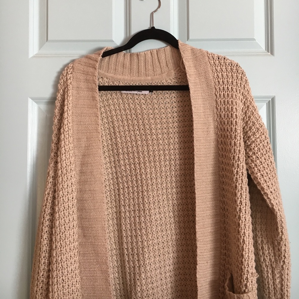 Beige Longline Cardigan