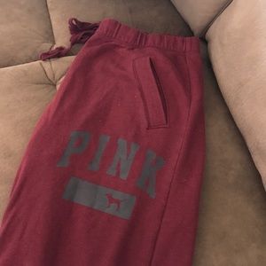 PINK marroon sweat pants