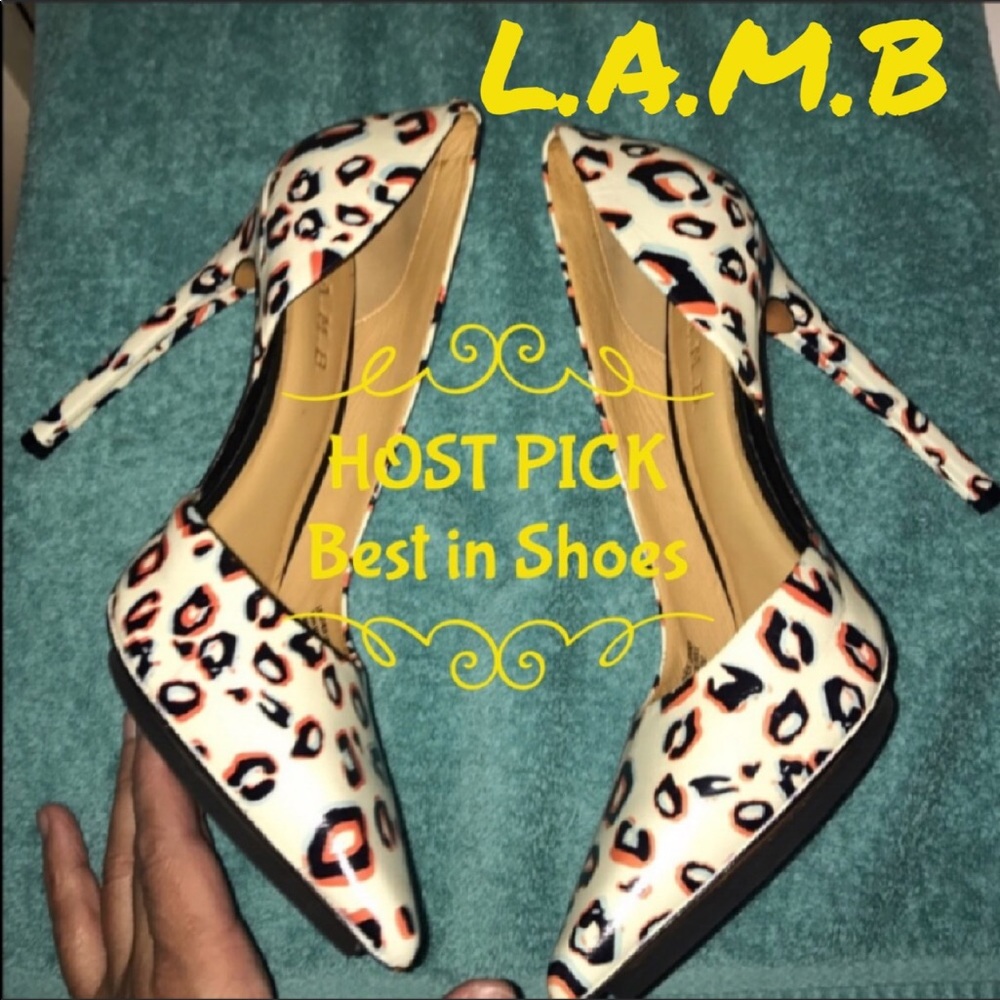 NWOT L.A.M.B.  “ Camryn II “ Snow Leopard Stiletto Heels / Pumps
