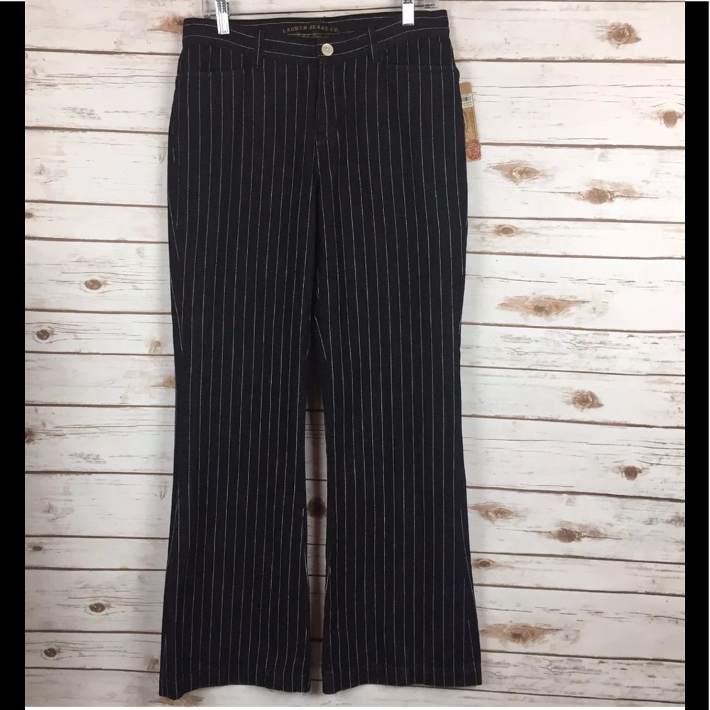 NEW Ralph Lauren Womens Pinstripe Flare Jeans Sz 6