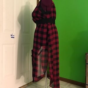 🌺Pink and black hi lo duster/dress 🌺