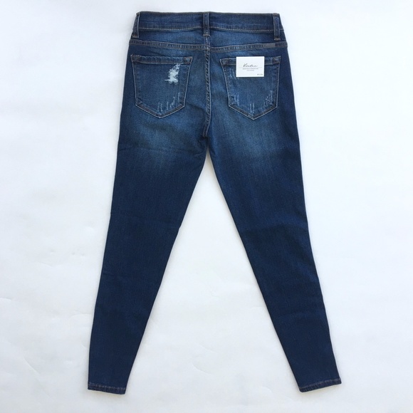 Distressed Skinny Jeans With Notched Ankle - Picture 3 of 5