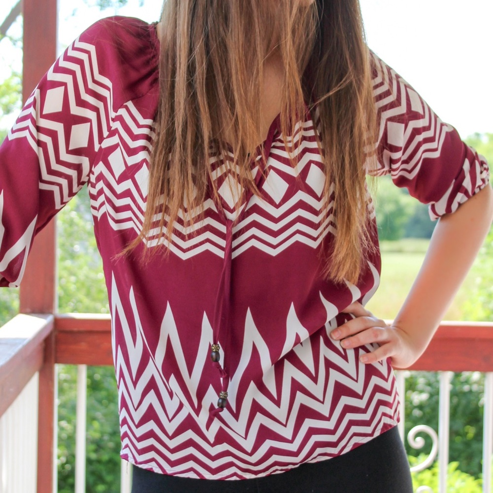 Cute maroon blouse top