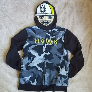 Tony Hawk face mask zip front hoodie, GUC