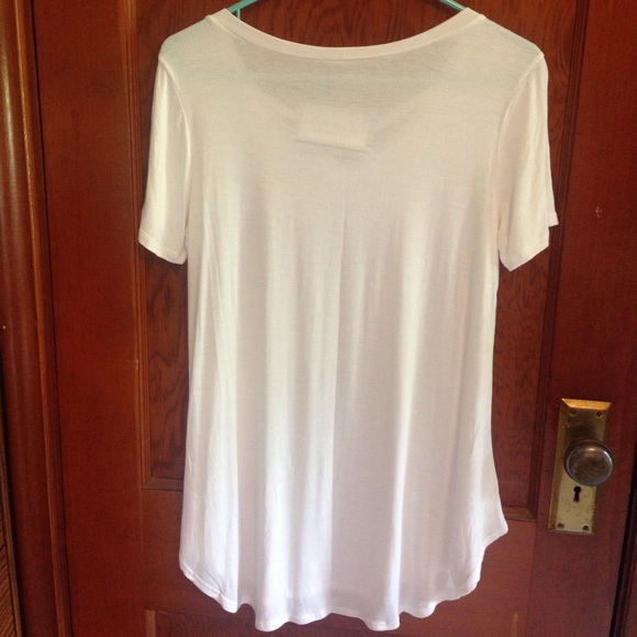 Plain White Criss-Cross T-Shirt - Picture 4 of 4