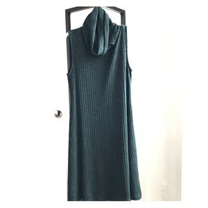 Sleeveless Cowl Neck Hunter Green Sweater Dress