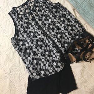 Geometric print dressy tank, size XL