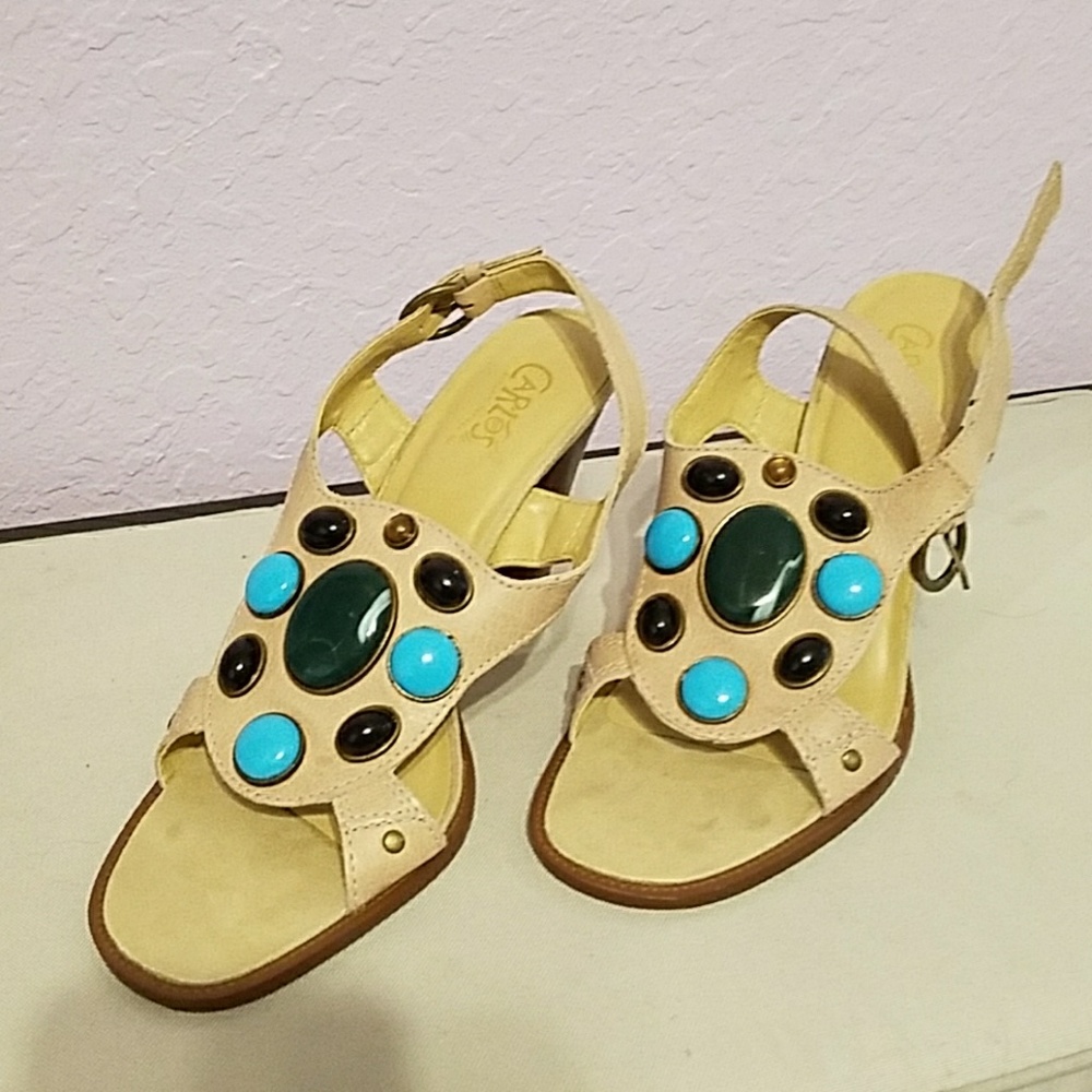 Studded heel sandals