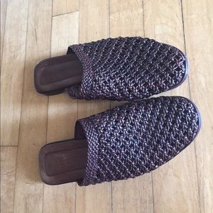 Cole Haan Brown Braided Mules