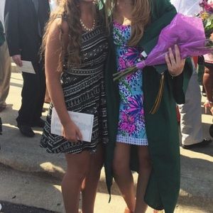 Black and white skater dress