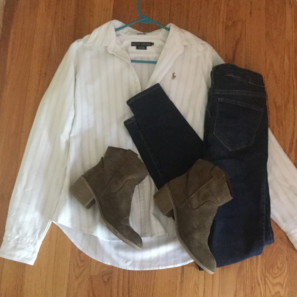 Blue and white striped- Ralph Lauren Button down
