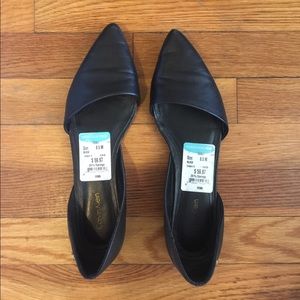 Calvin Klein Black Leather Flats