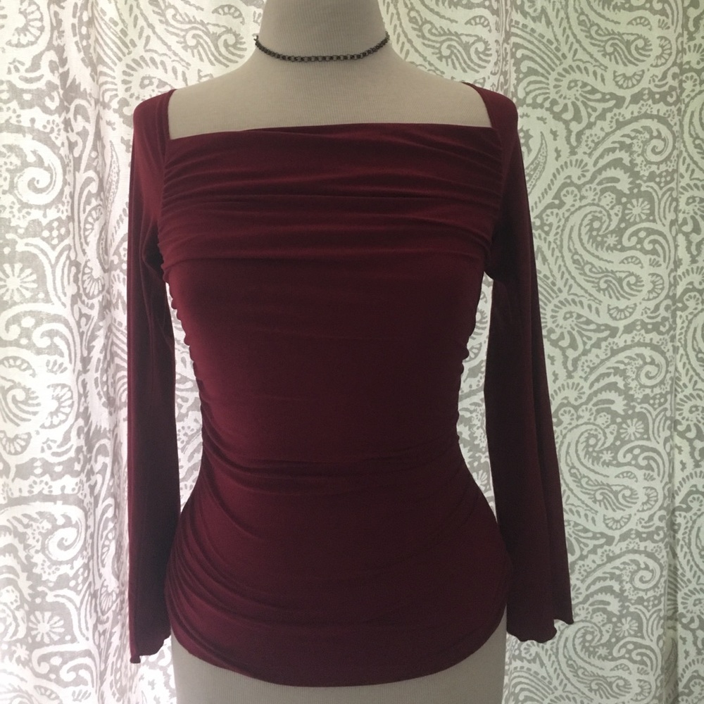 Deep red dressy top