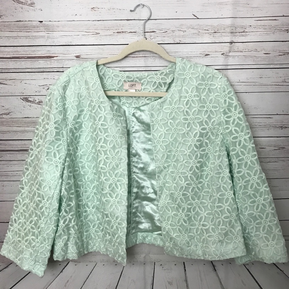 Loft mint green Lace jacket