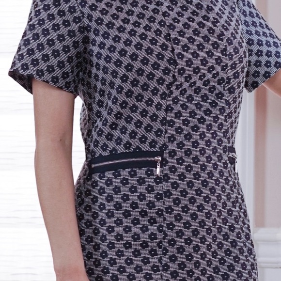 ASOS Flower Jacquard Shift Dress with Zippers - Picture 3 of 3