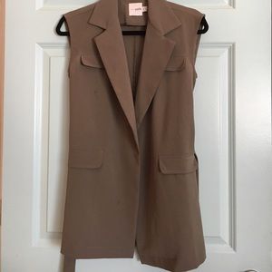Olive Longline Trench Vest