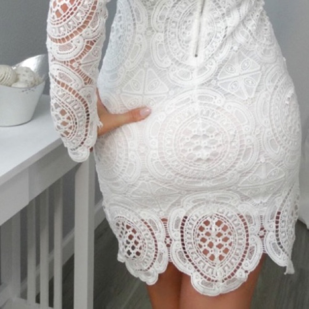 LAST// JULIANNA Off White Lace Dress - Picture 4 of 6