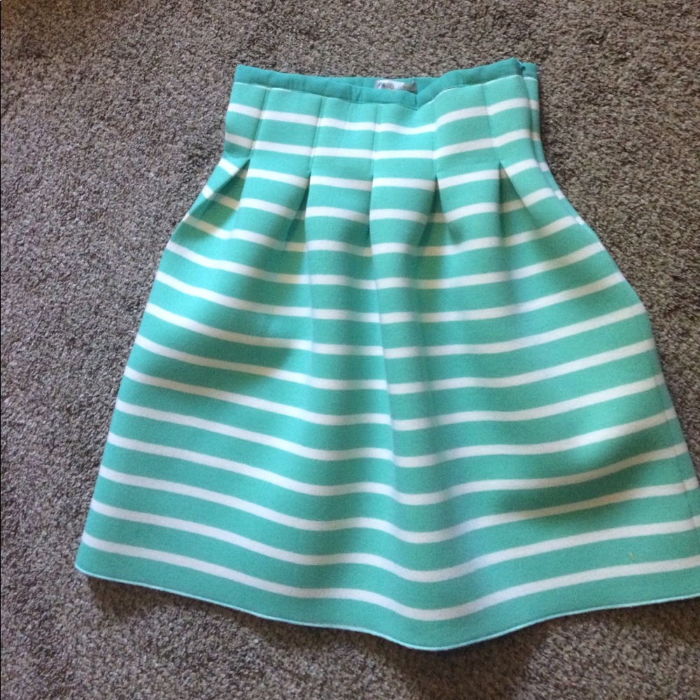 Light blue and white stripped skirt