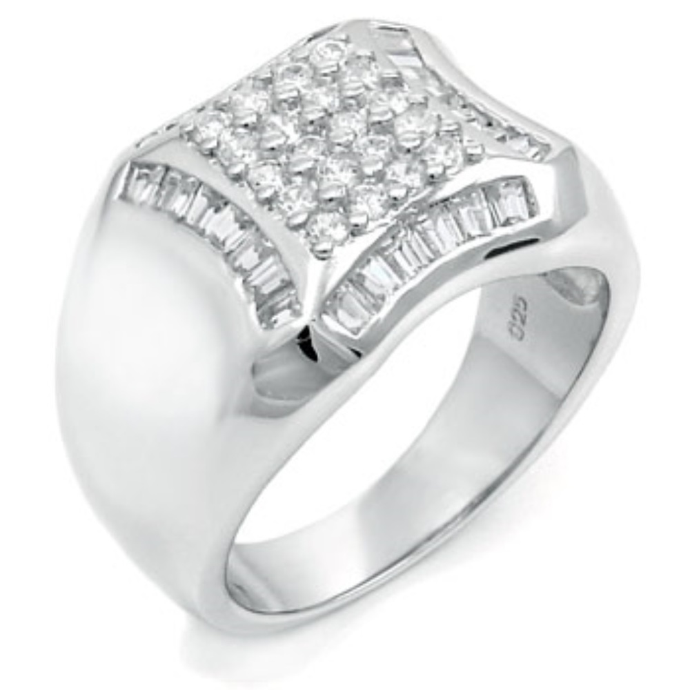 925 Silver Cubic Zirconia Man ring sizes 7-12