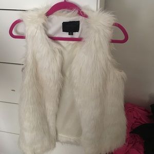 White Faux Fur Vest (Medium)