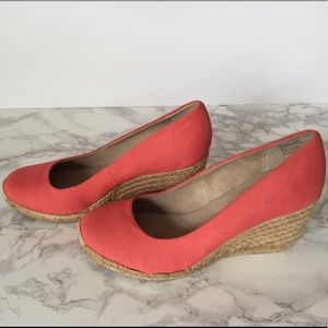 NEW Women's Bass Salmon Espadrille Wedges Size 7.5