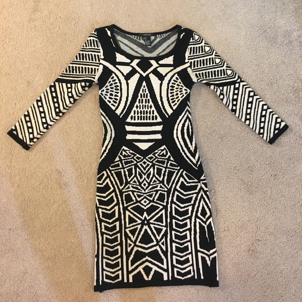 Black & White Tight Dress