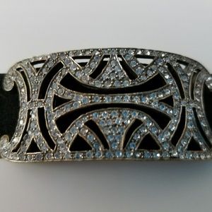 Velvet Choker with Crystal Pendant