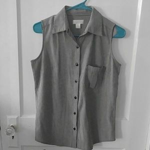 Button up tank top with collar