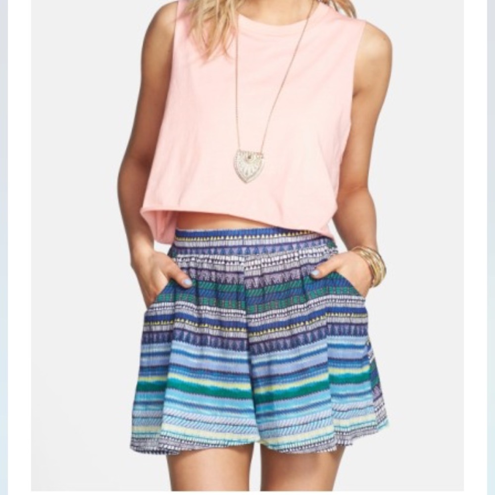 Mimi Chica Print High Waist Gauze Shorts