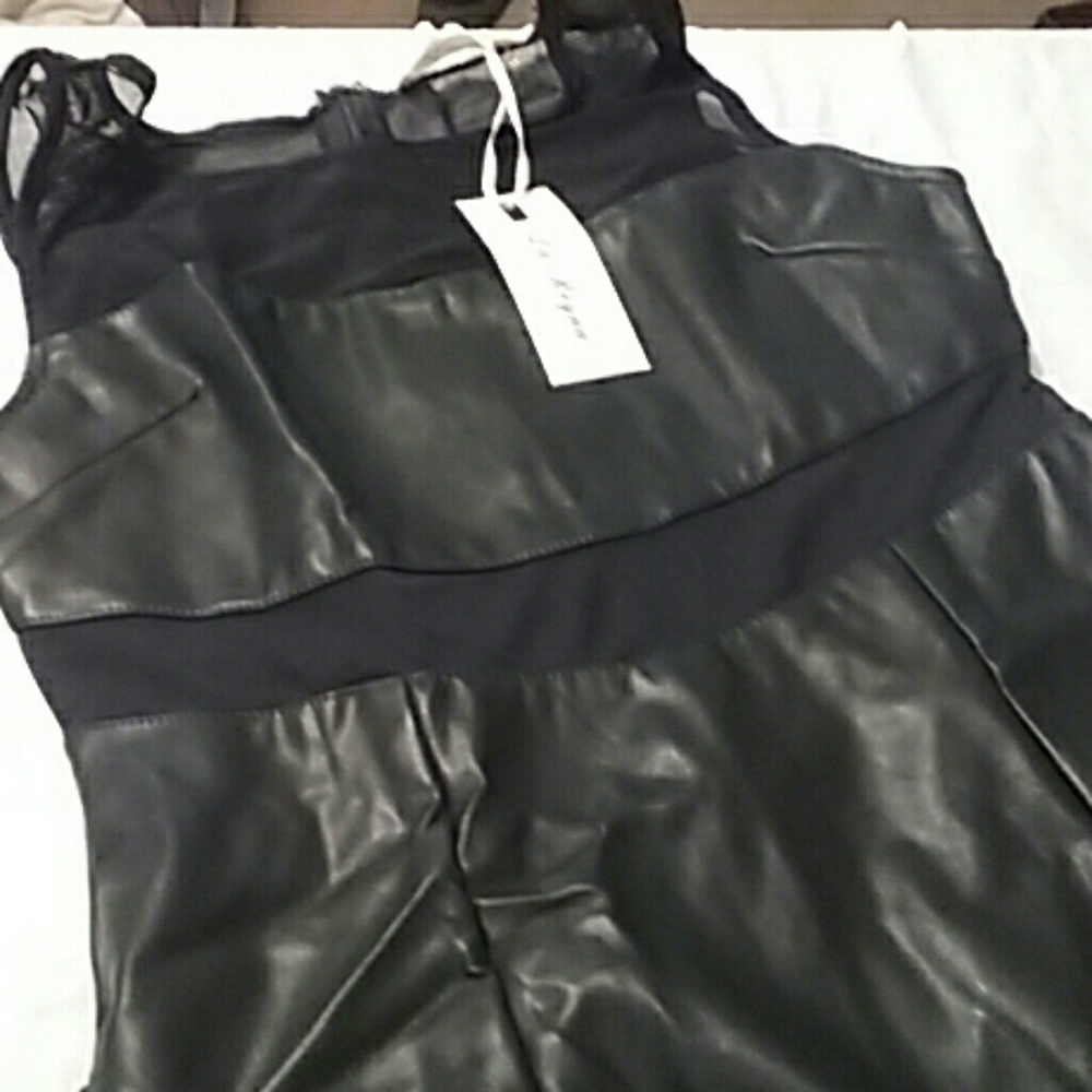 NWT PU Leather and Mesh Minidress/ Tunic