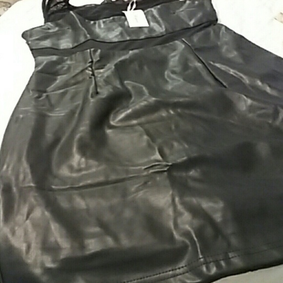 NWT PU Leather and Mesh Minidress/ Tunic - Picture 2 of 3