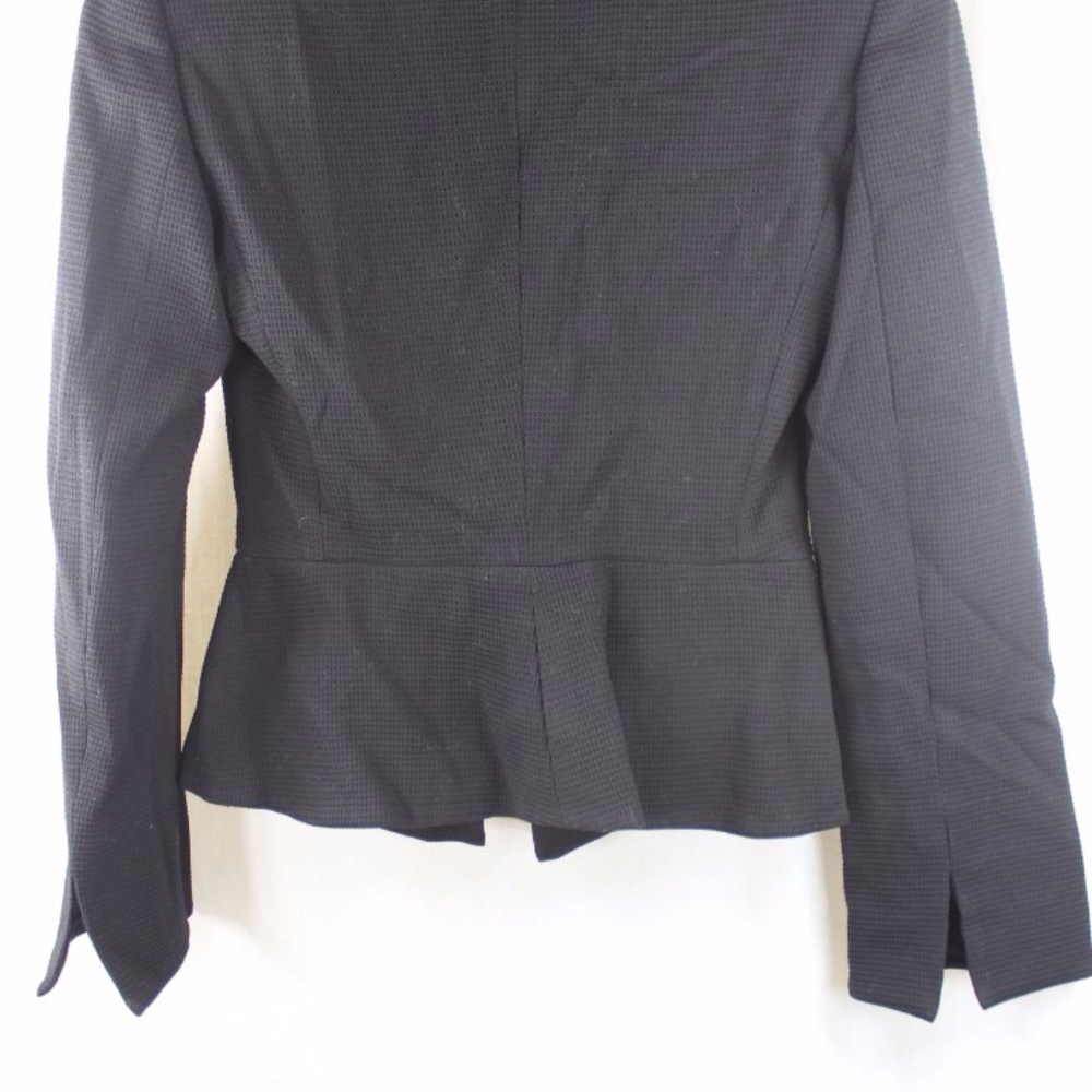 ARMANI BLACK VIRGIN WOOL FLARED SKIRT JACKET SZ 2 - Picture 4 of 4