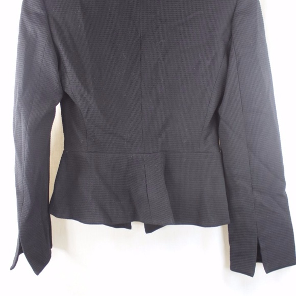 ARMANI BLACK VIRGIN WOOL FLARED SKIRT JACKET SZ 2 - Picture 4 of 4