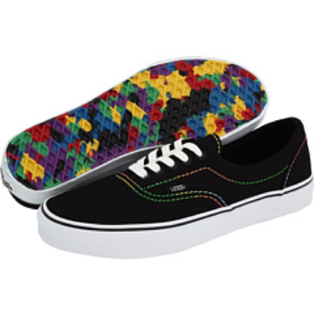 RARE VANS black rainbow sneakers