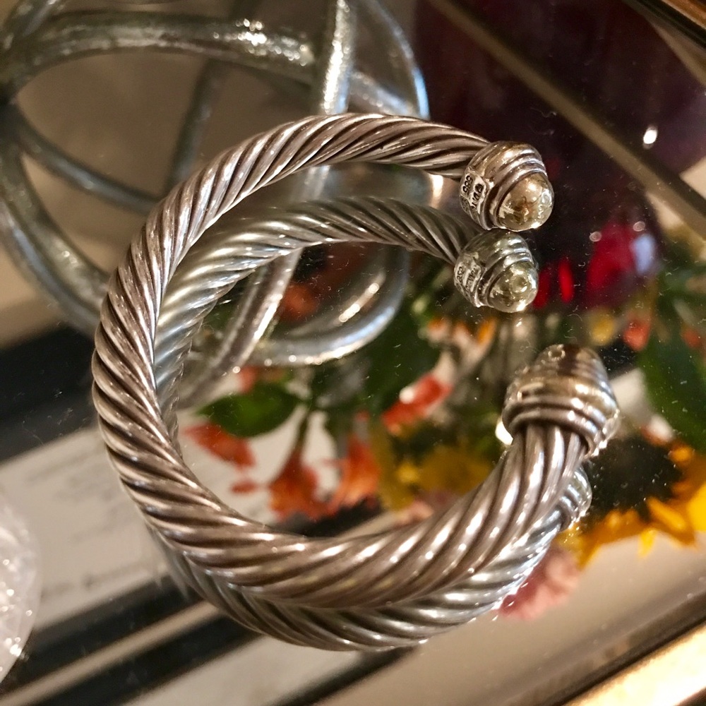 David Yurman Sterling Silver 14K Gold Cable Cuff
