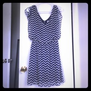Navy chevron cocktail dress