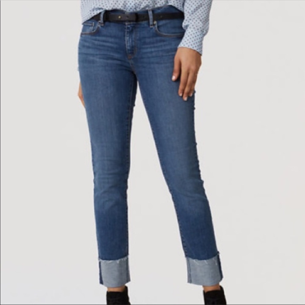 Loft Frayed Cuff Jeans
