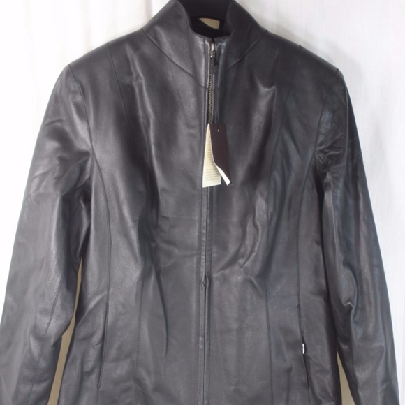 Cole Haan Jackets & Blazers - COLE HAAN BLACK GENUINE LAMBSKIN JACKET SZ 8