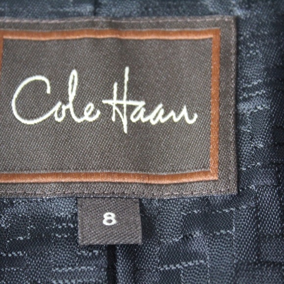 COLE HAAN BLACK GENUINE LAMBSKIN JACKET SZ 8 - Picture 3 of 5