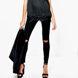 BOOHOO split knee leggings viscose