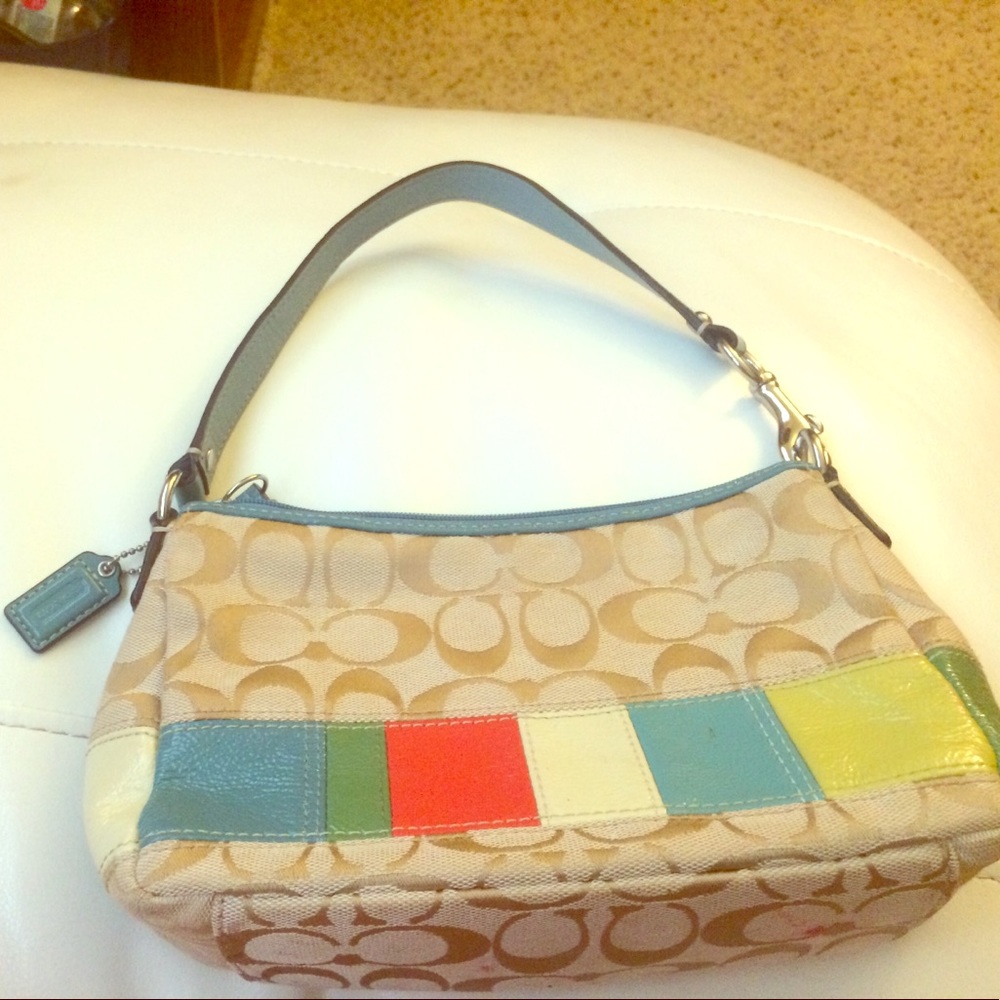 Multi color coach purse
