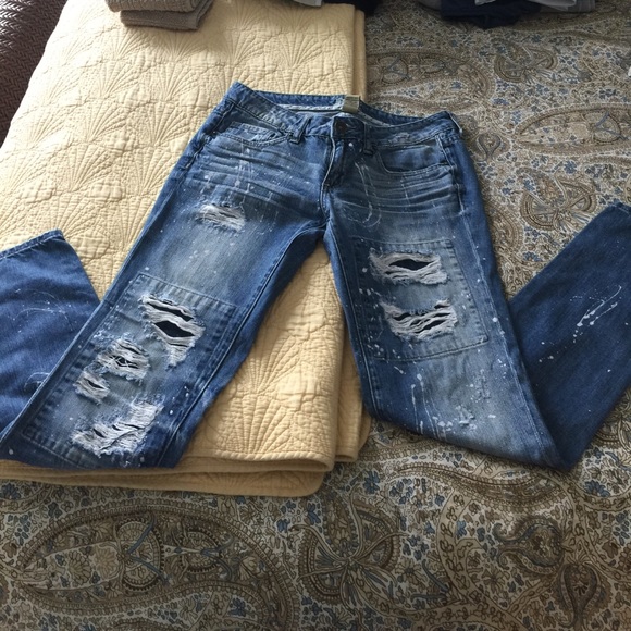 Distressed Denim Jeans, Size 5. Fits Size 25/26. - Picture 1 of 6