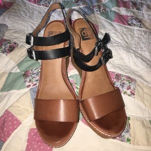 Brown,Tan, and Black Wedges