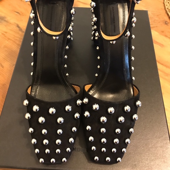 Alexander Wang Studded Sandals Black Suede - Picture 2 of 8
