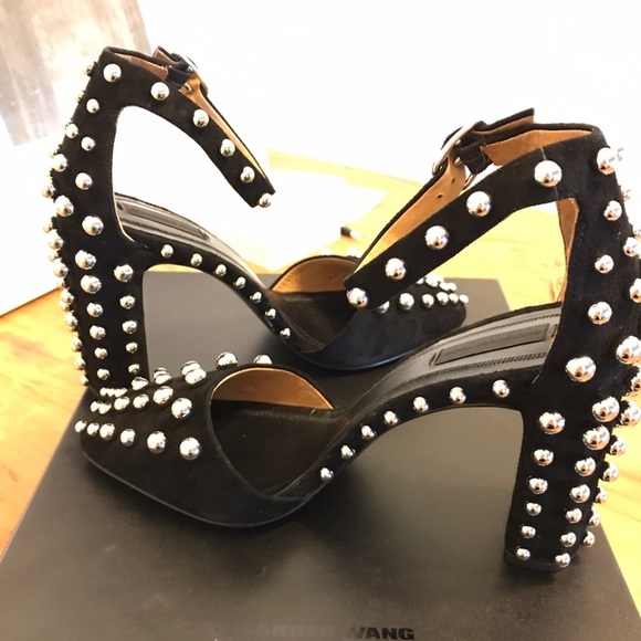 Alexander Wang Studded Sandals Black Suede - Picture 3 of 8