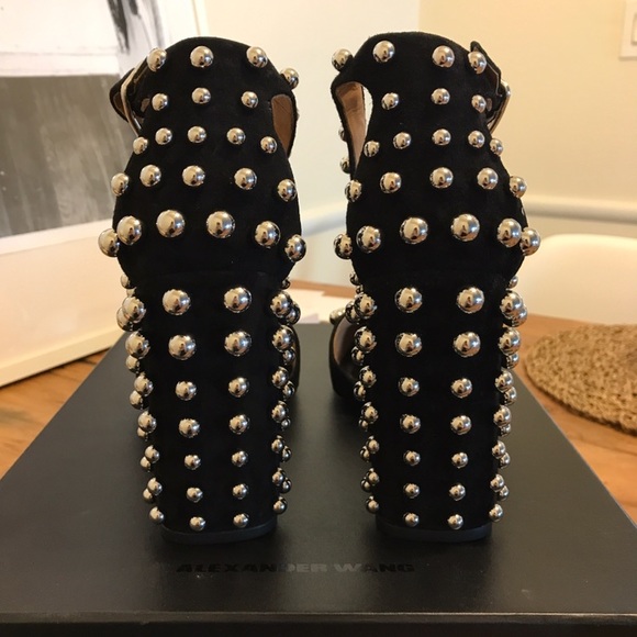 Alexander Wang Studded Sandals Black Suede - Picture 5 of 8