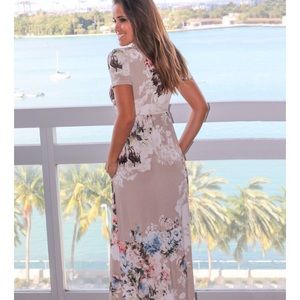 Stone and floral maxi dress